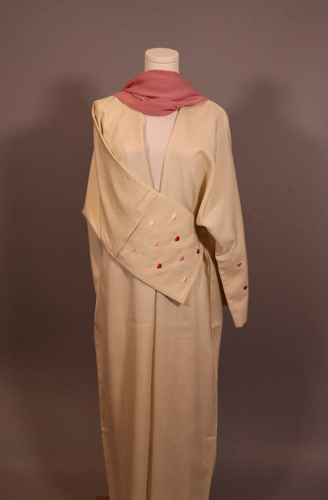 Heart Embroidered Sleeve Abaya