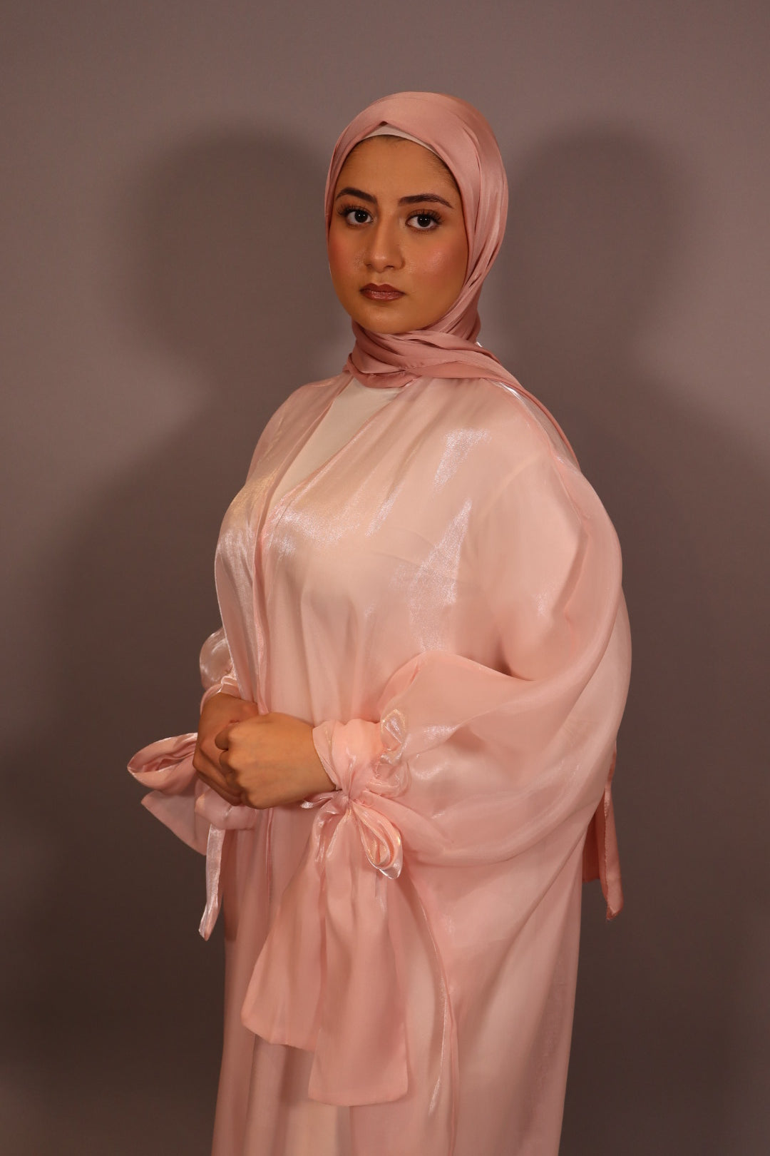Glossy Organza Kaftan Abaya