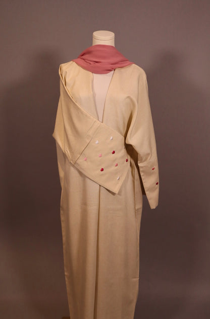 Heart Embroidered Sleeve Abaya