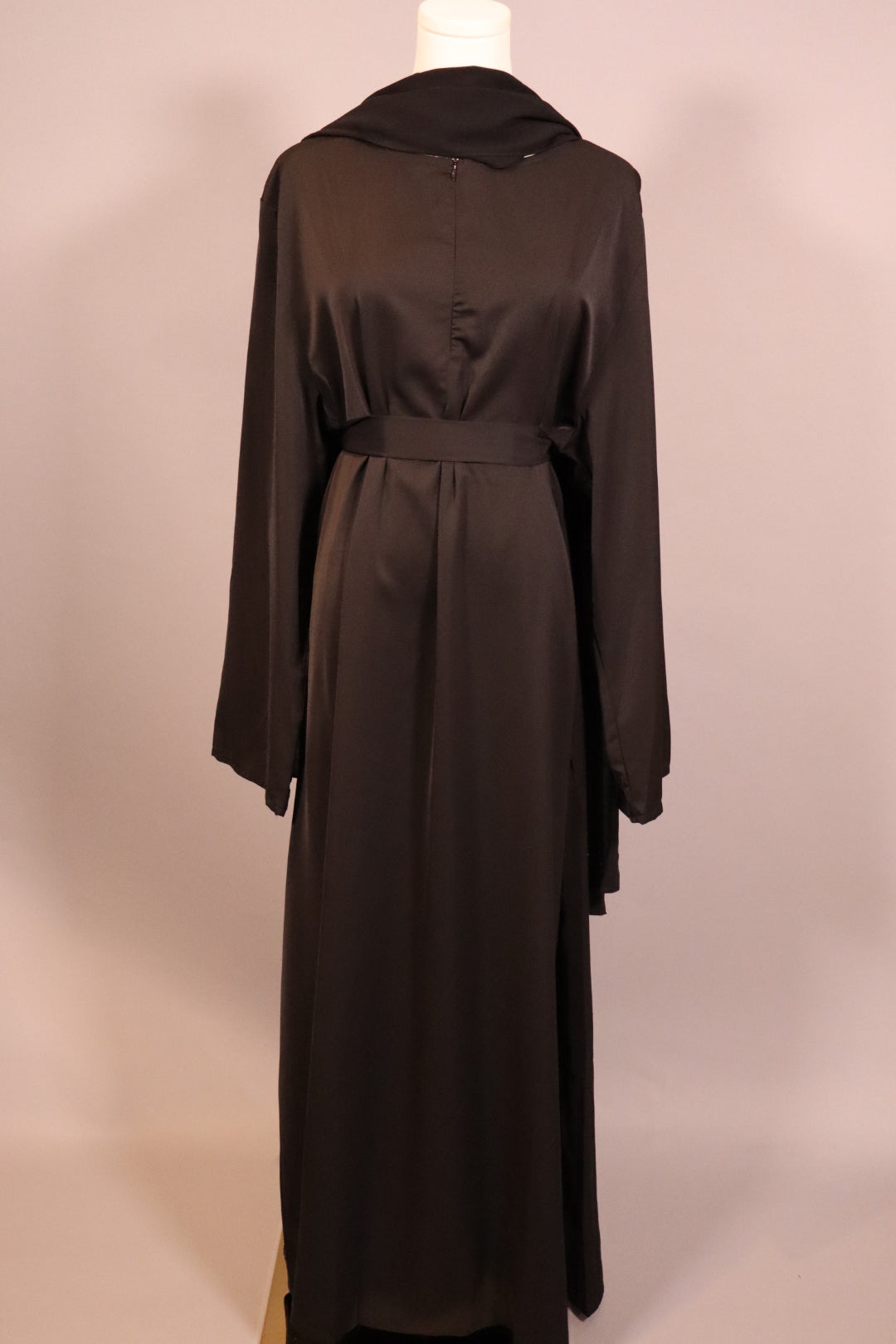 Sparkling Lace Overlay Abaya with Belt