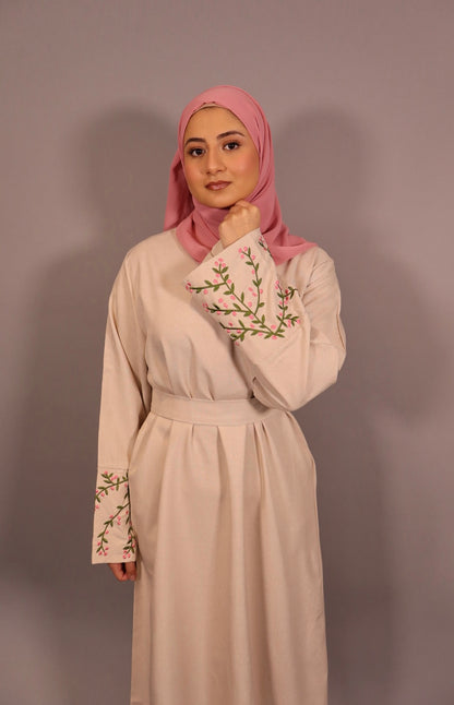 Floral Embroidered Sleeve Abaya