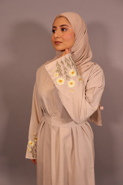 Floral Embroidered Sleeve Abaya