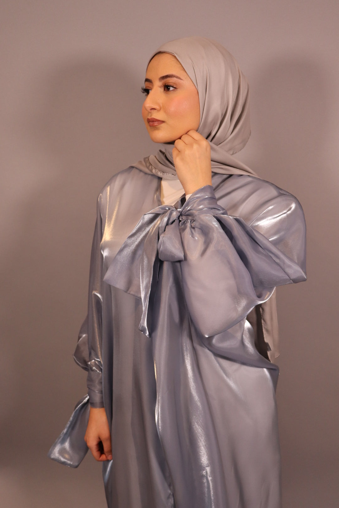 Glossy Organza Kaftan Abaya